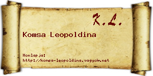 Komsa Leopoldina névjegykártya